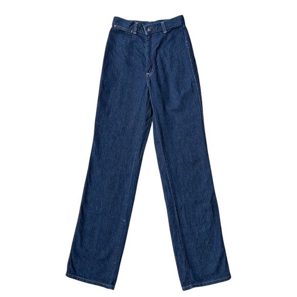 70s Vintage Levi's Jeans Highwaisted Straight Leg Embroidered Flower Scovill. - Picture 2 of 8